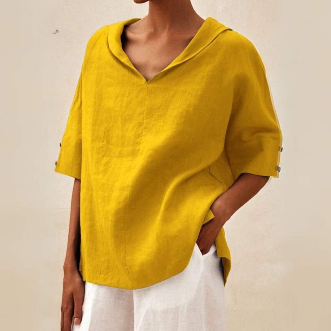 Clara | Relaxed V-Neck Top - ginlerie 2