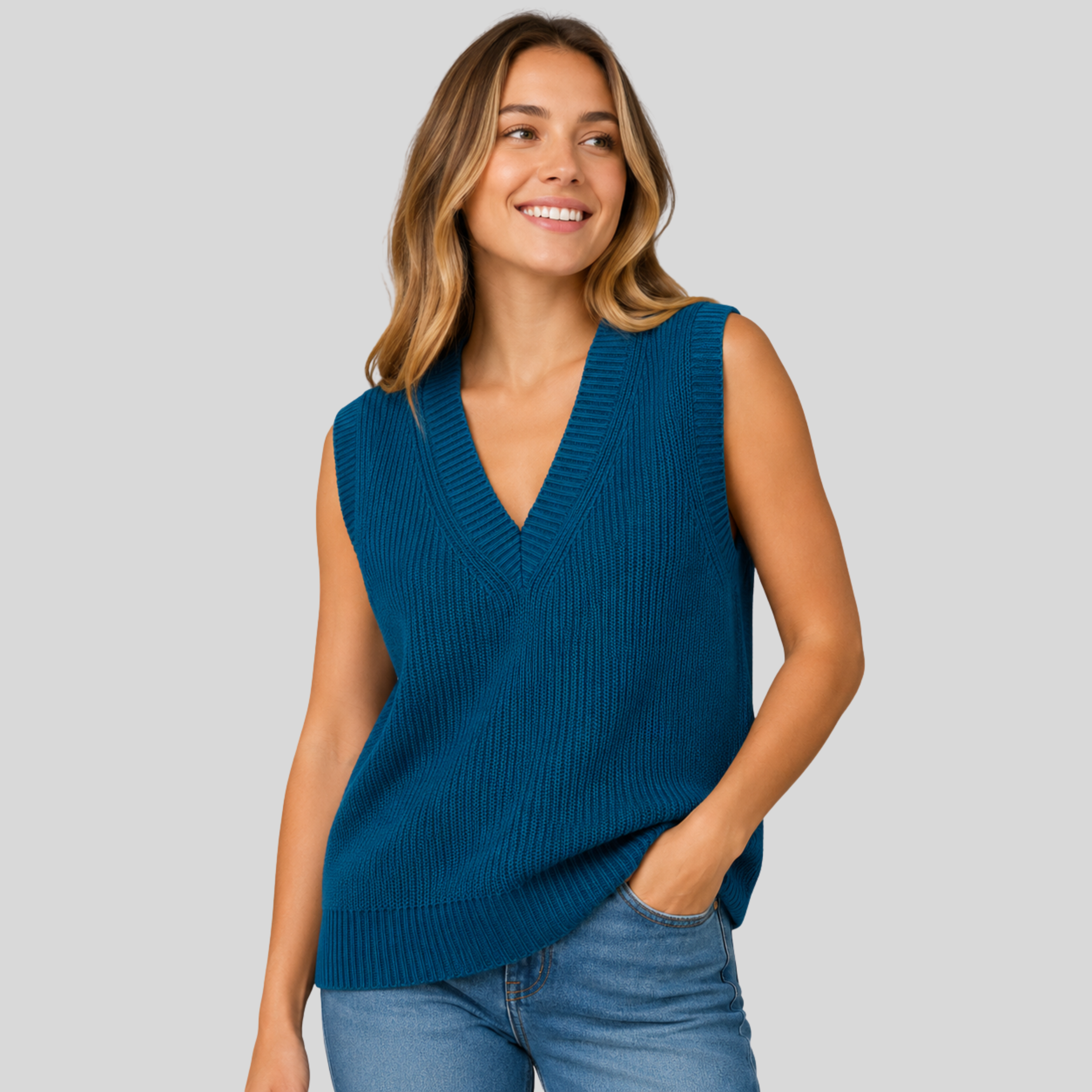 Clara | V-Neck Knit Vest - ginlerie 0
