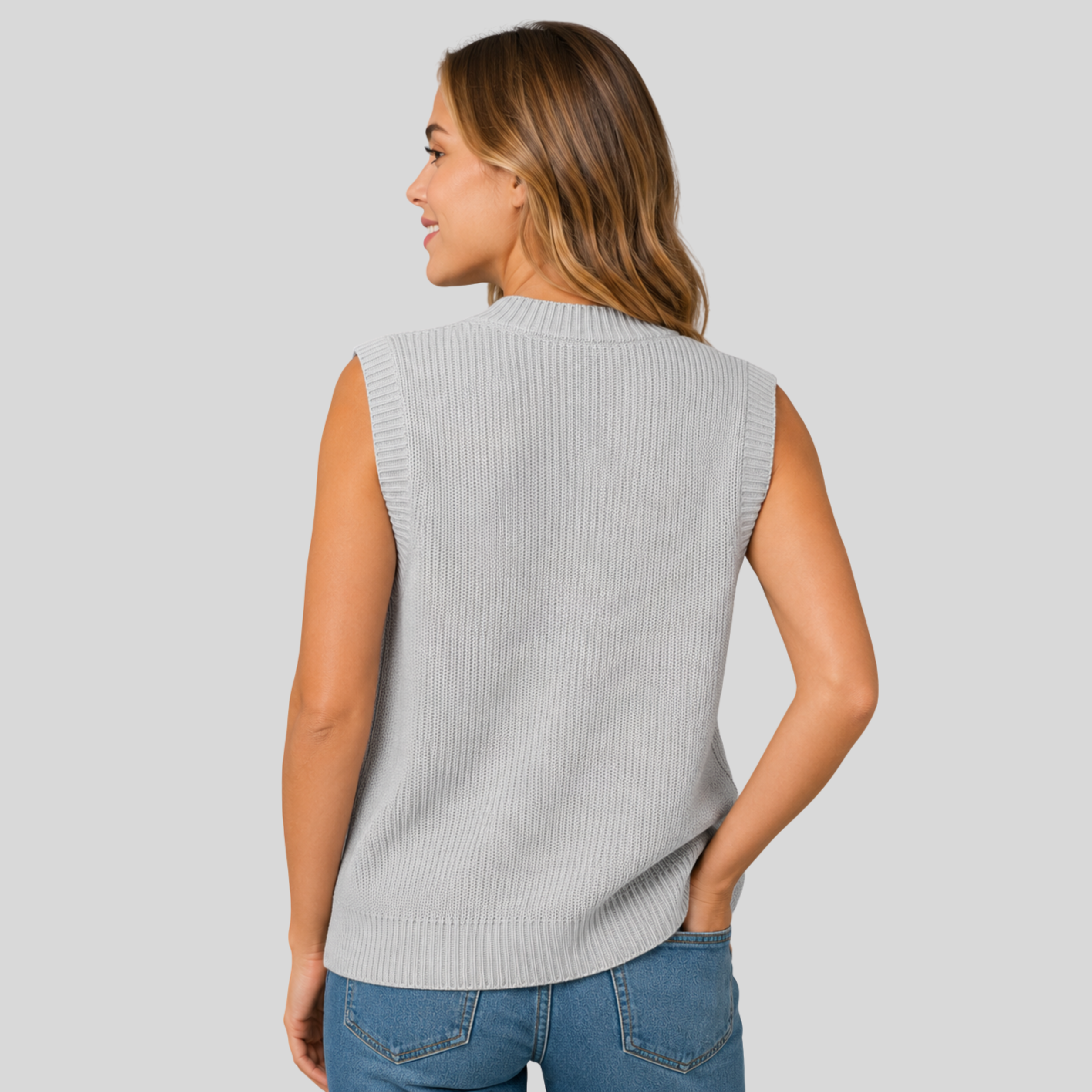 Clara | V-Neck Knit Vest - ginlerie 7