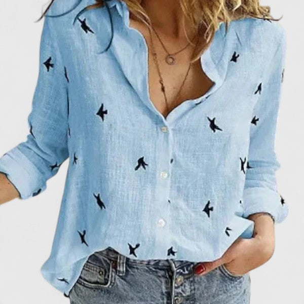 Clara | V Neck Button Blouse - ginlerie 10