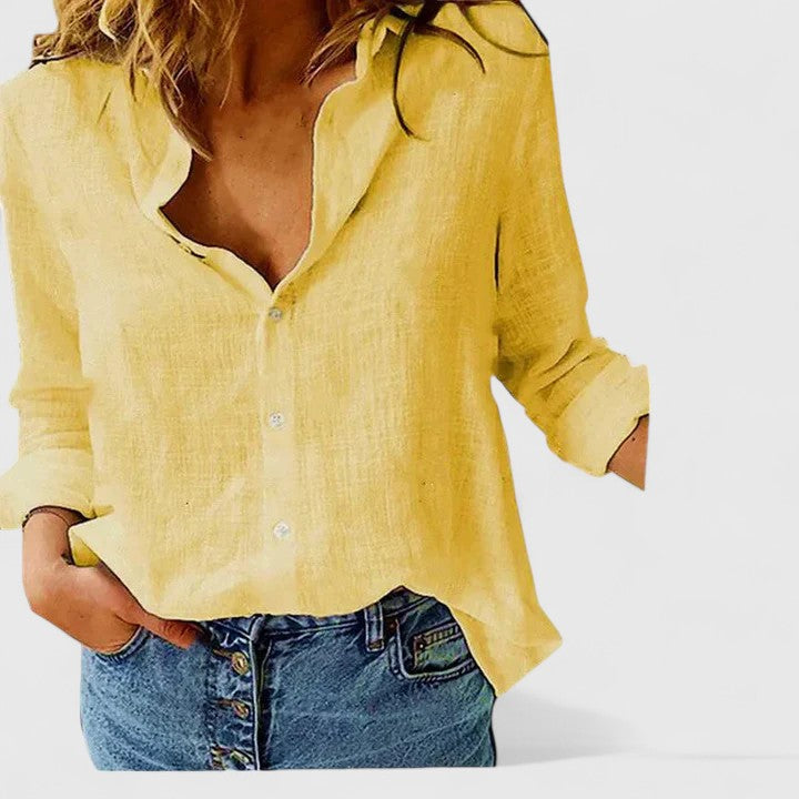 Clara | V Neck Button Blouse - ginlerie 5