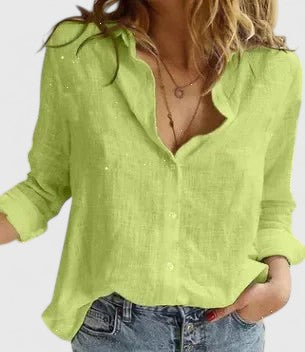 Clara | V Neck Button Blouse - ginlerie 6