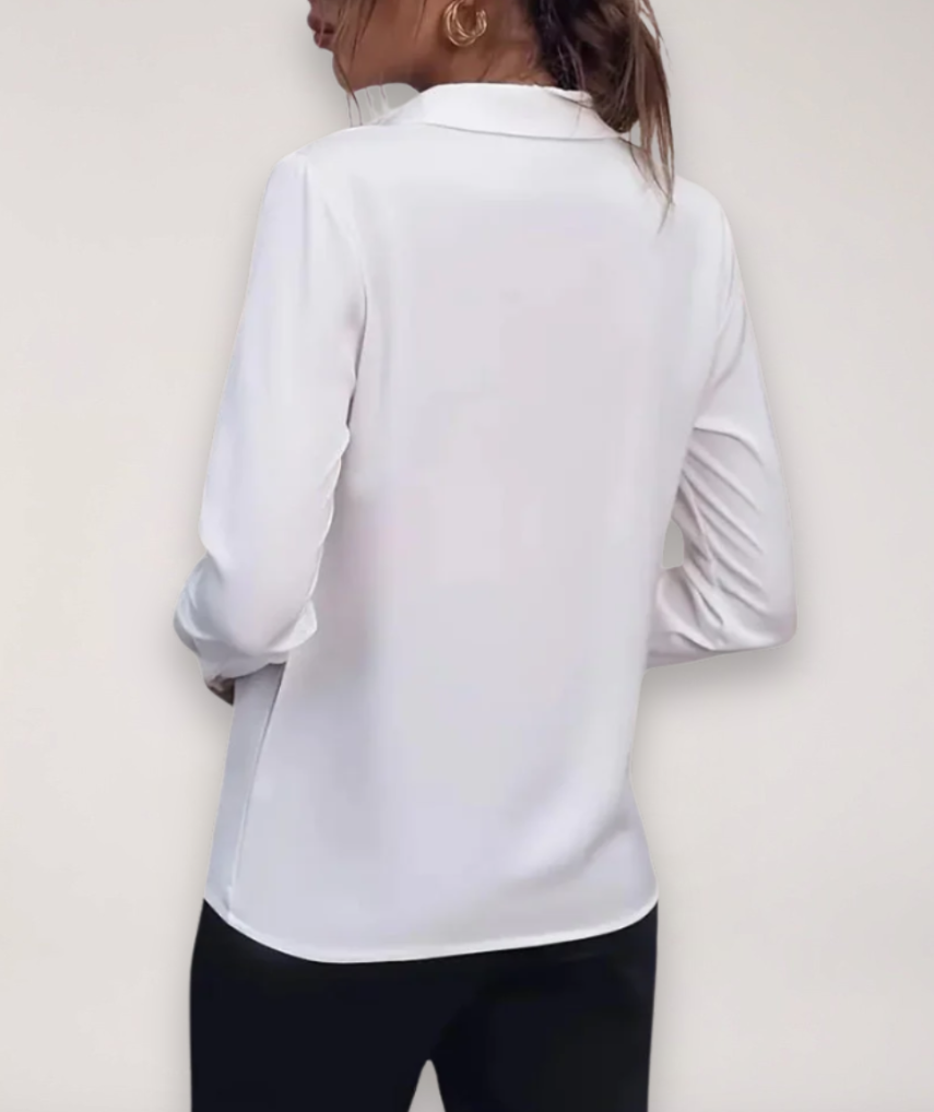 Clara | White Buttoned Blouse - ginlerie 2