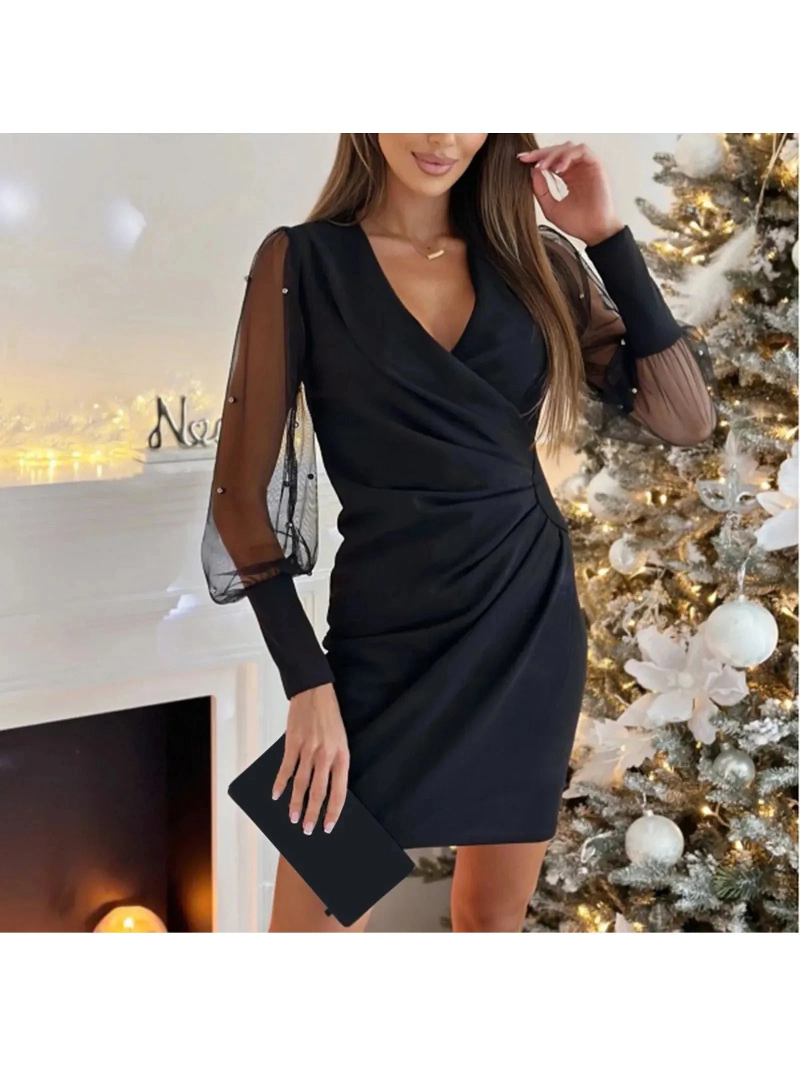 Cristina | Elegant Sleeve Wrap Dress - ginlerie 0