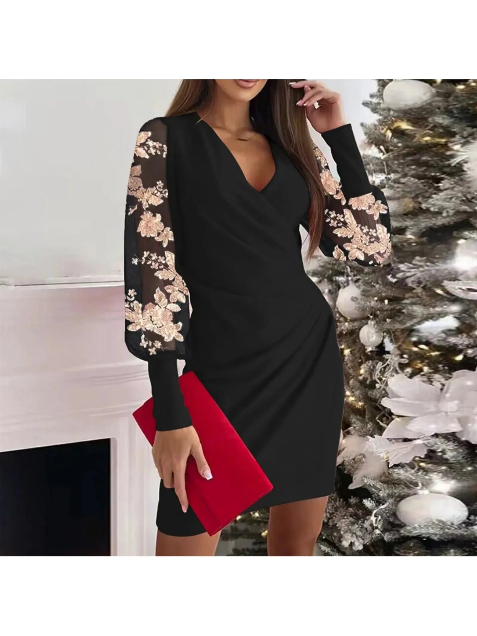 Cristina | Elegant Sleeve Wrap Dress - ginlerie 2