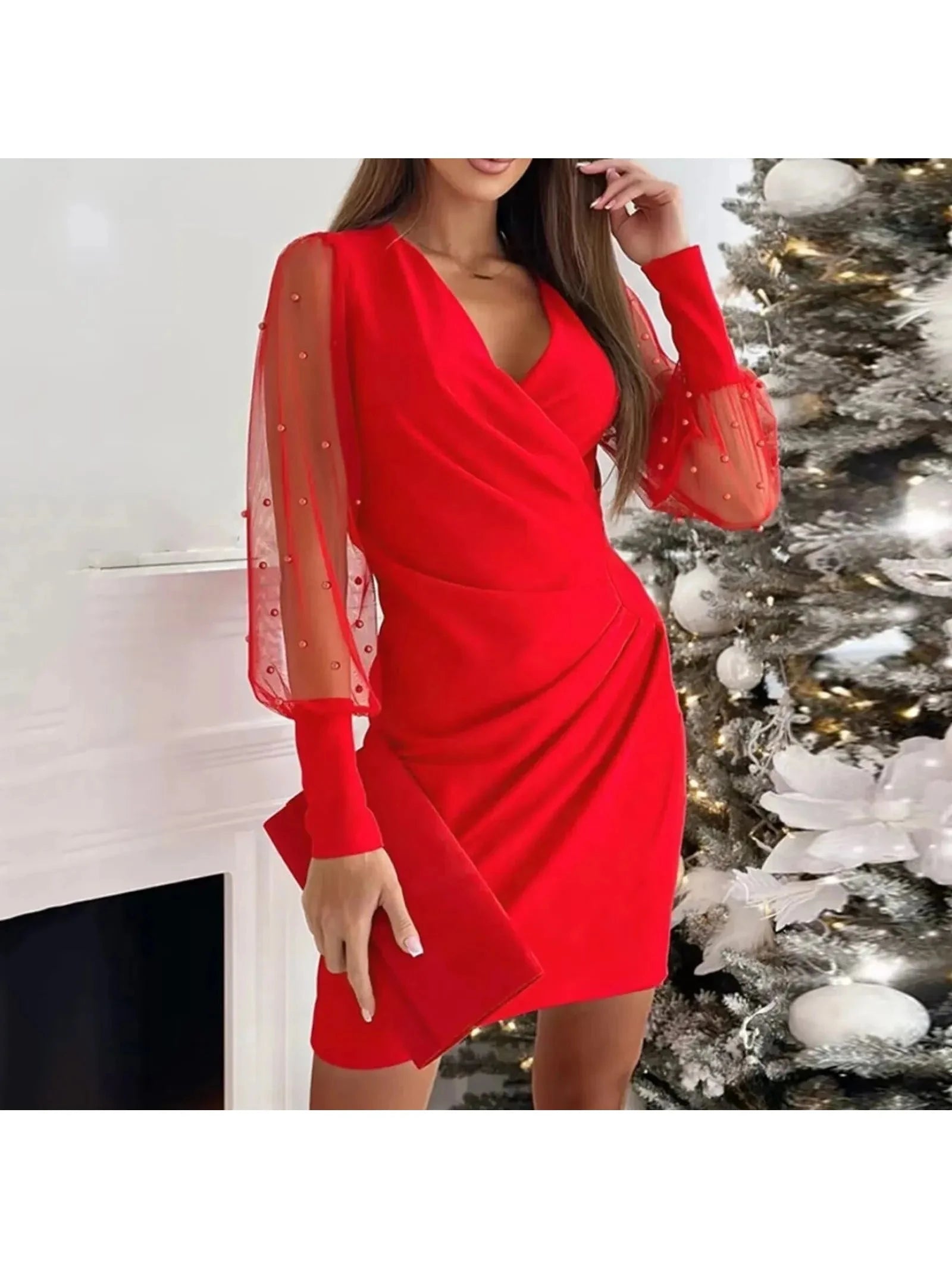 Cristina | Elegant Sleeve Wrap Dress - ginlerie 3