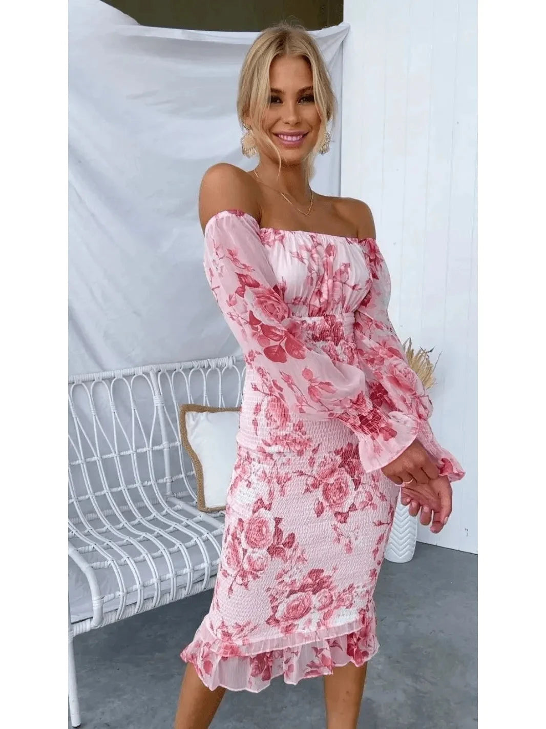 Dahlia | Floral Print Midi Dress - ginlerie 5