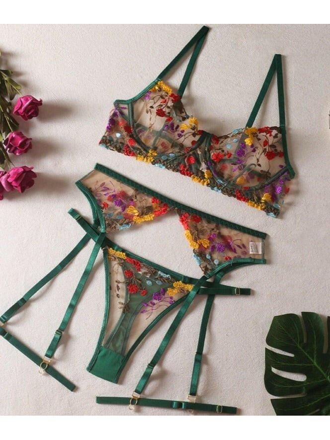 Daisy | 3-Piece French Lingerie Set - ginlerie