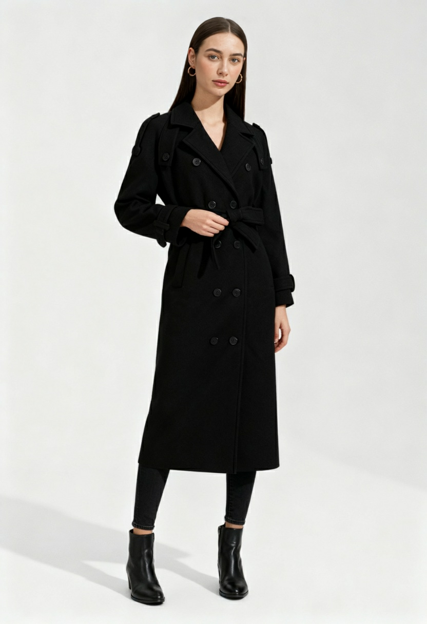 Diana | Black Trench Coat - ginlerie 2