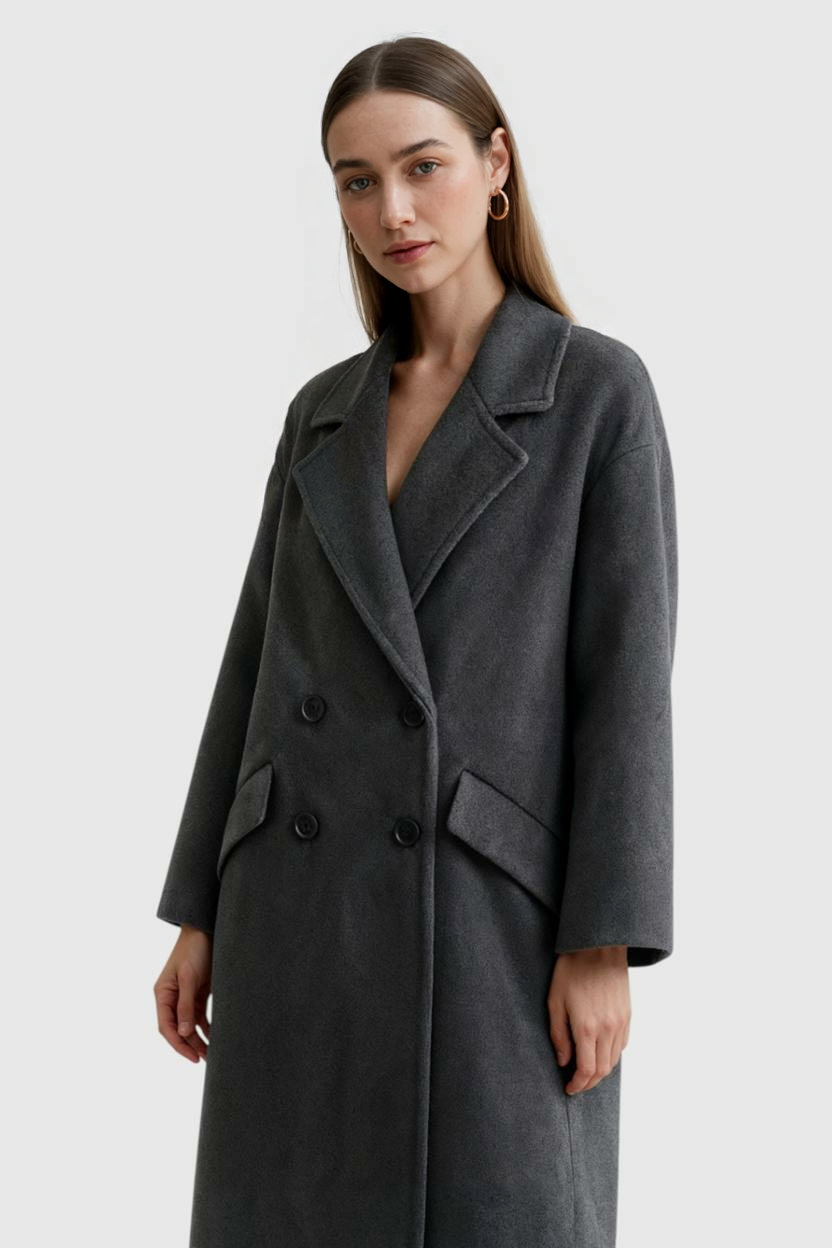 Diana | Dark Gray Wool Coat - ginlerie 1