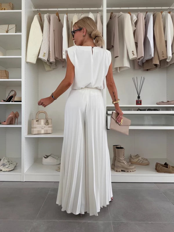 Diana | Elegant Two Piece Set with Pleated Trousers - ginlerie 4