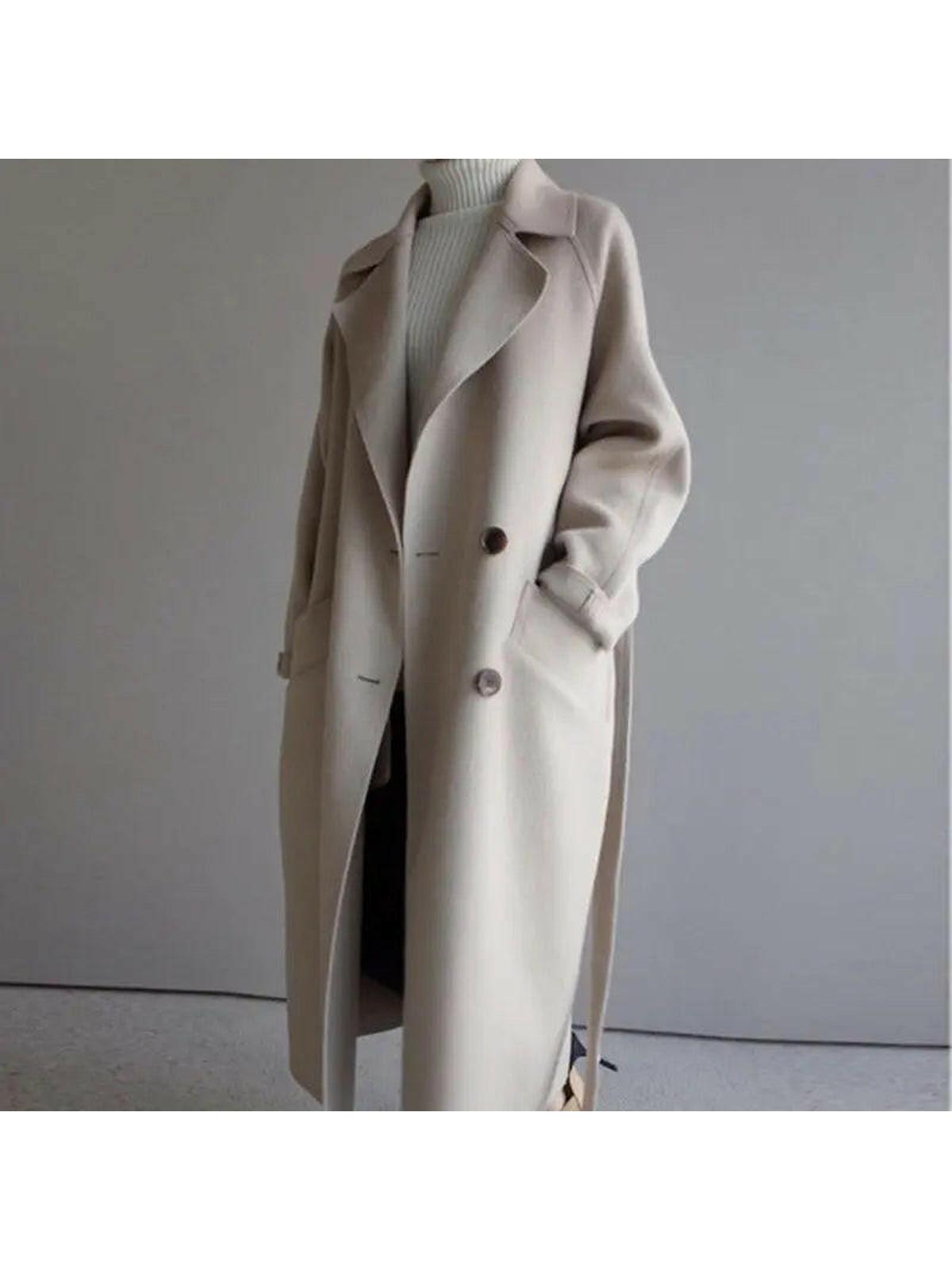 Elegant Long Wool Coat for Women – Stylish and Cozy Outerwear 0