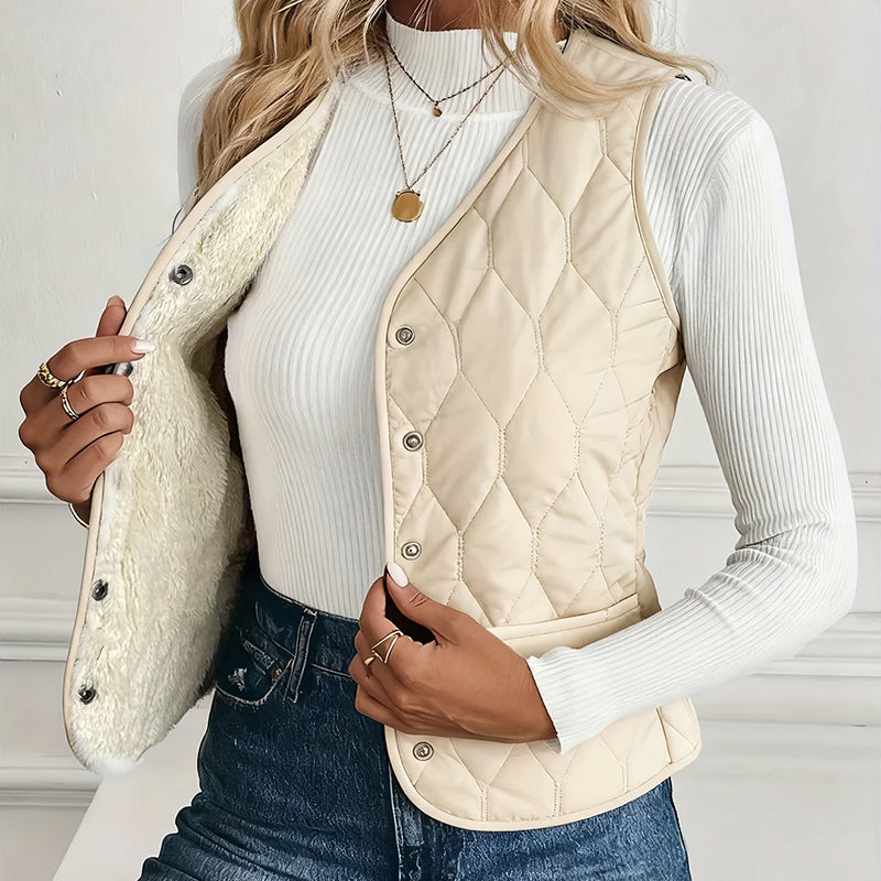 Elena | Black Puffer Vest - ginlerie 0