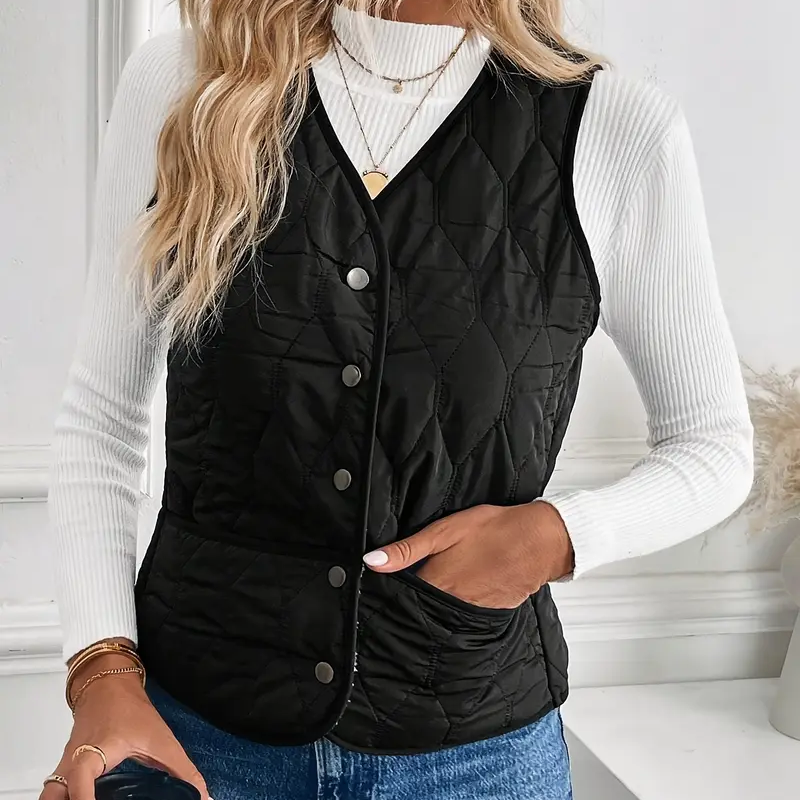 Elena | Black Puffer Vest - ginlerie 3