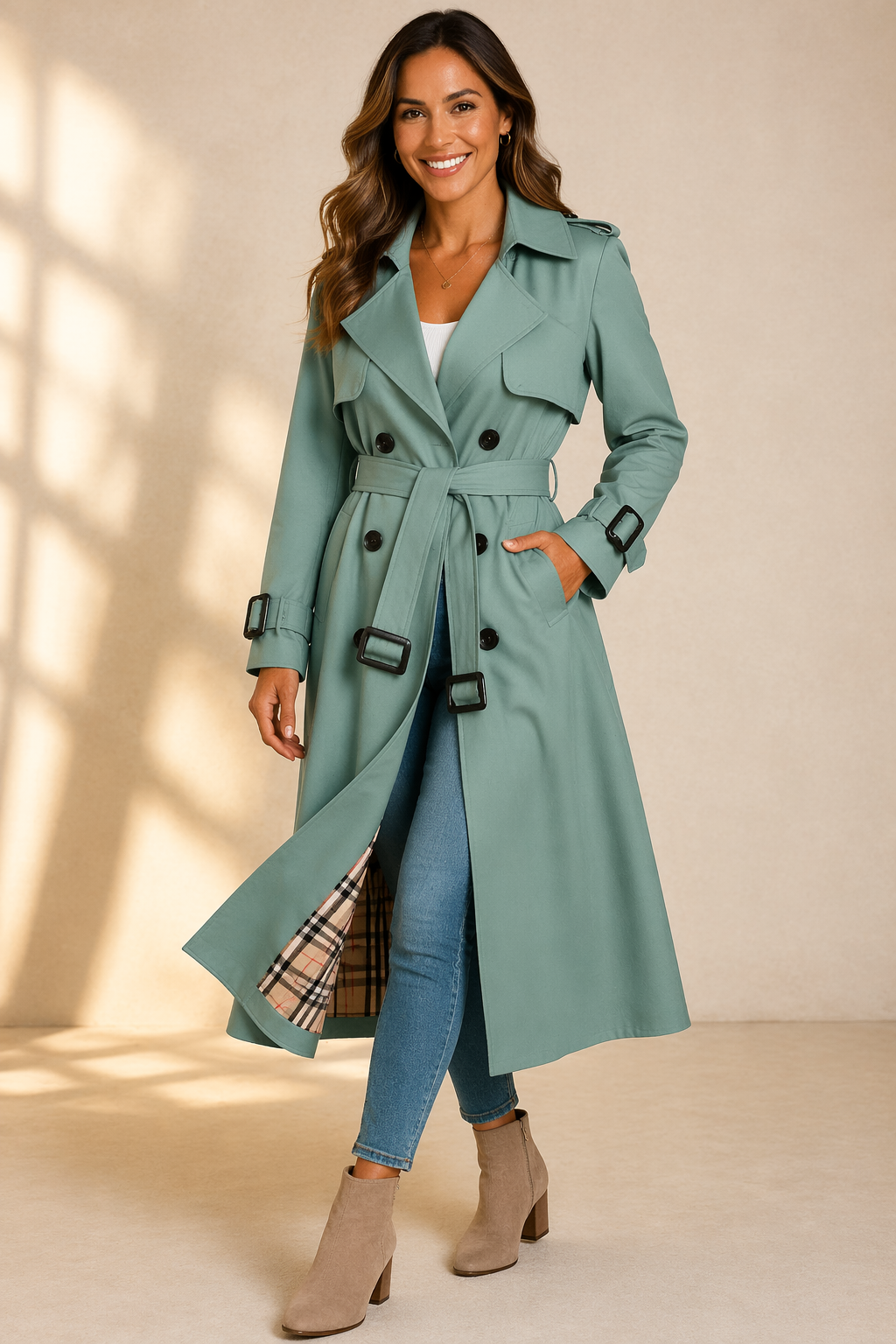 Elena | Black Trench Coat - ginlerie 4
