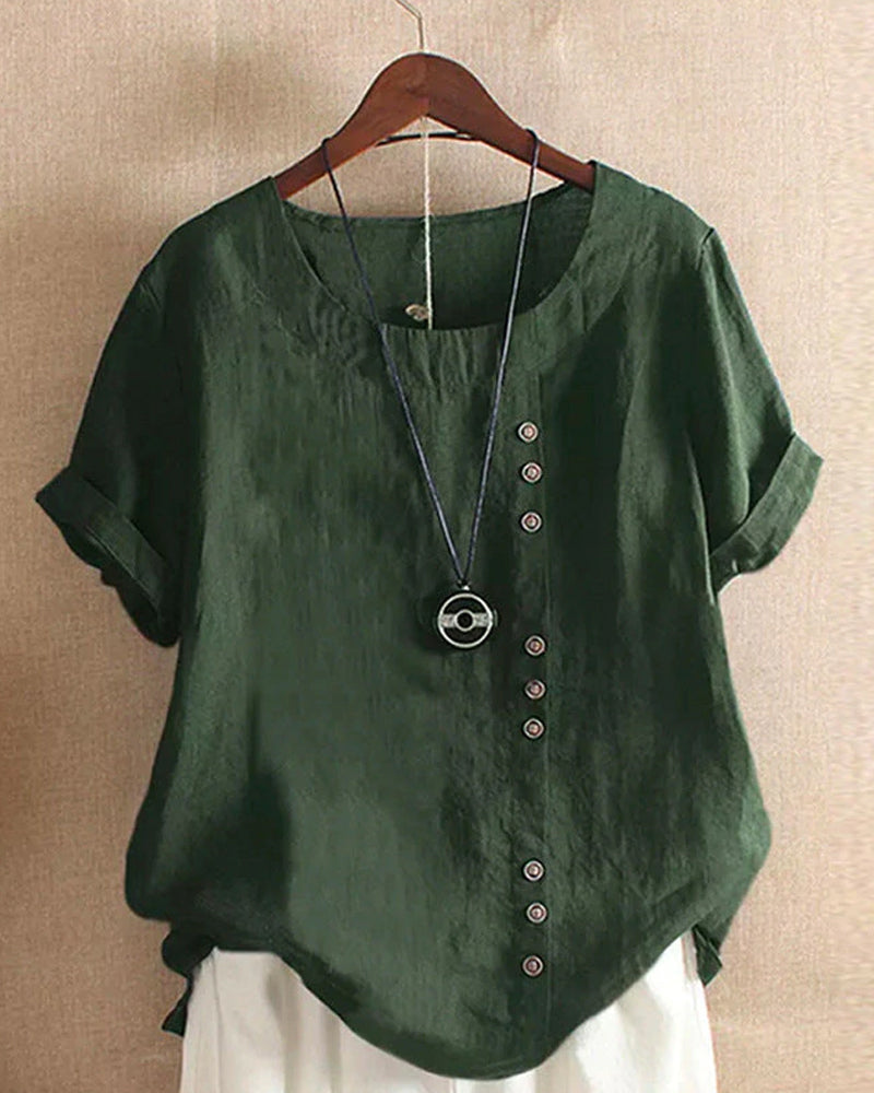 Elena | Casual Button Detail Blouse - ginlerie 4