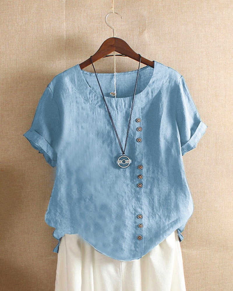 Elena | Casual Button Detail Blouse - ginlerie 5