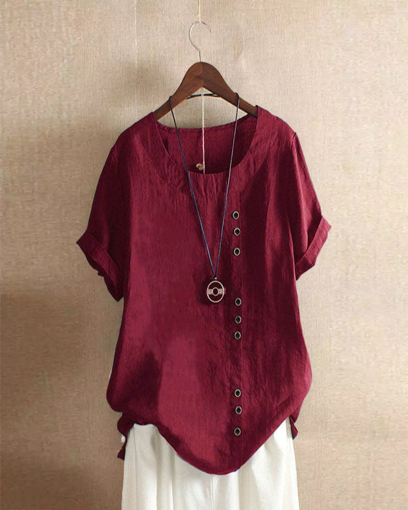 Elena | Casual Button Detail Blouse - ginlerie 7
