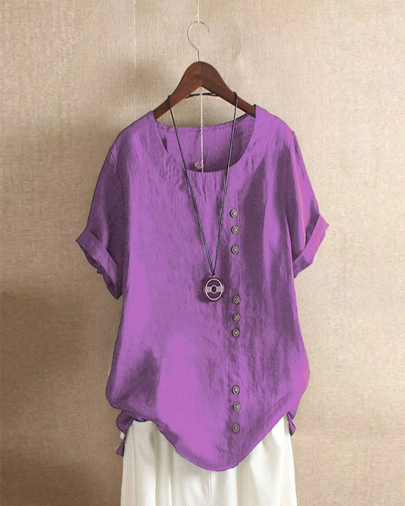 Elena | Casual Button Detail Blouse - ginlerie 8