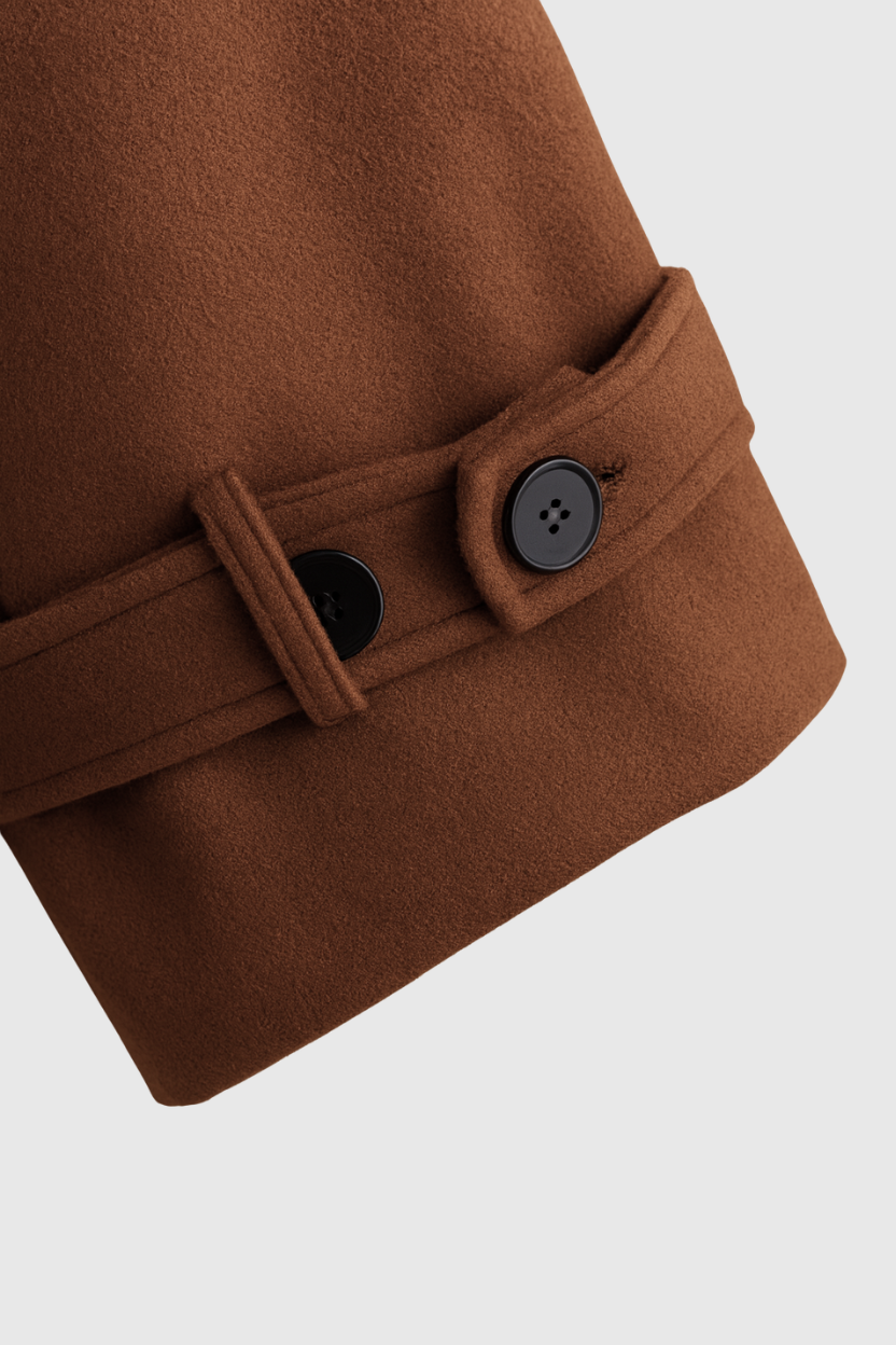 Elena | Chic Brown Winter Coat - ginlerie 7