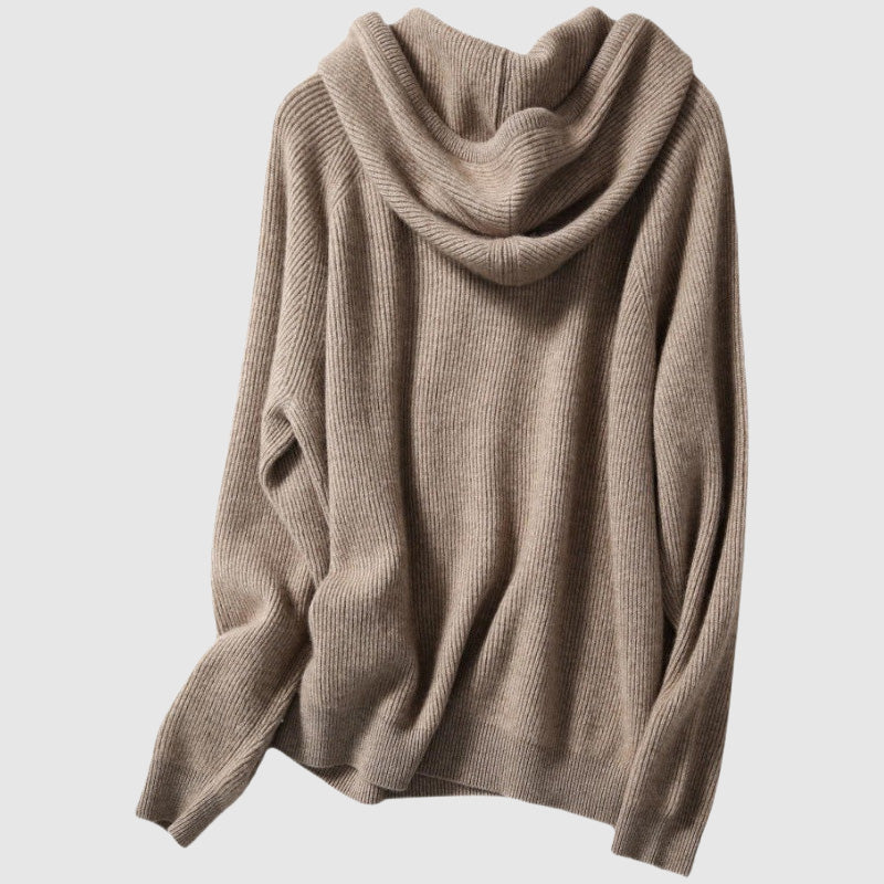 Elena | Cozy Knitted Hooded Sweater - ginlerie 3
