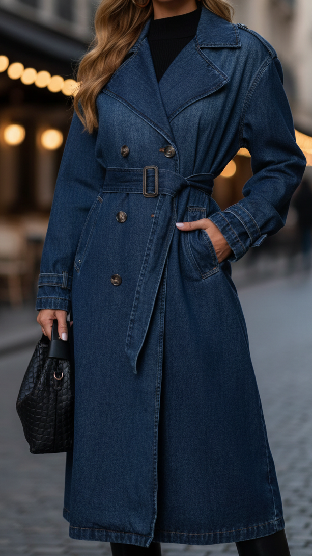 Elena | Denim Trench Dress - ginlerie 1