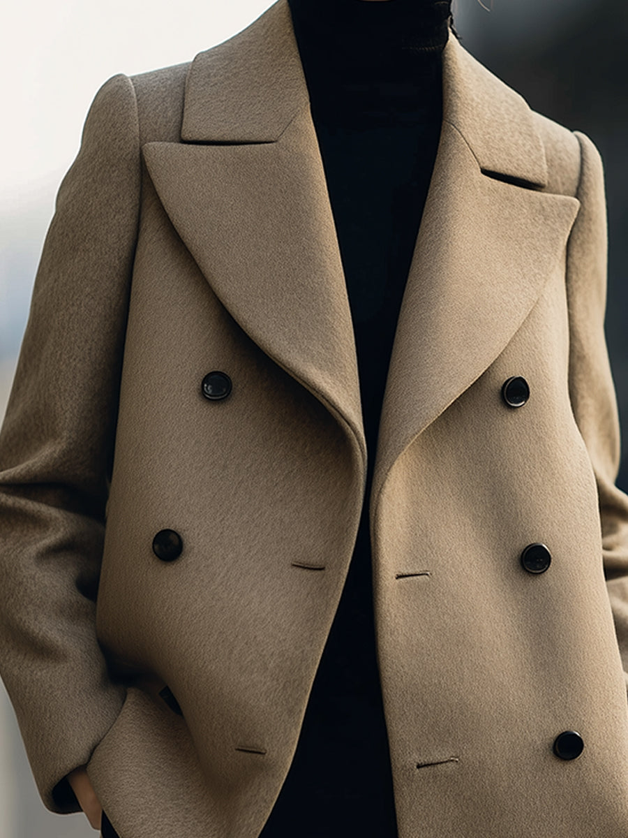 Elena | Double-Breasted Camel Coat - ginlerie 3