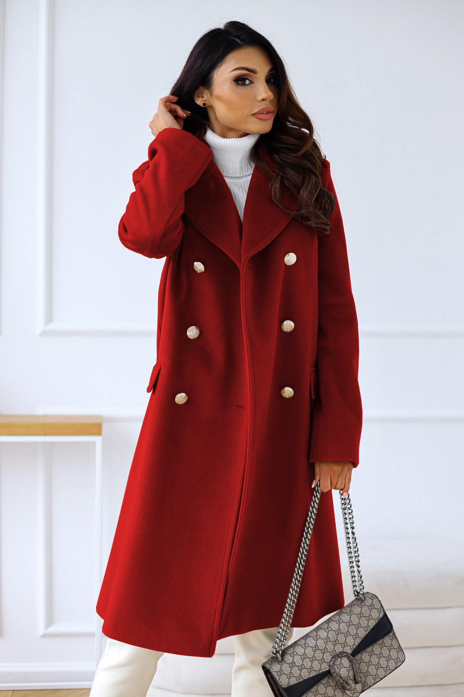 Elena | Double-Breasted Wool Coat - ginlerie 10