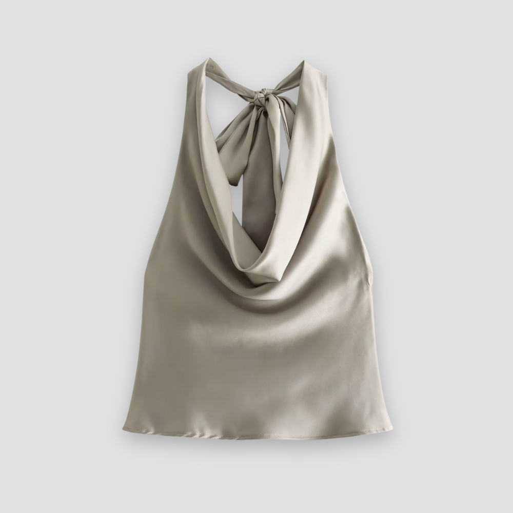 Elena | Draped Satin Tank Top - ginlerie 5