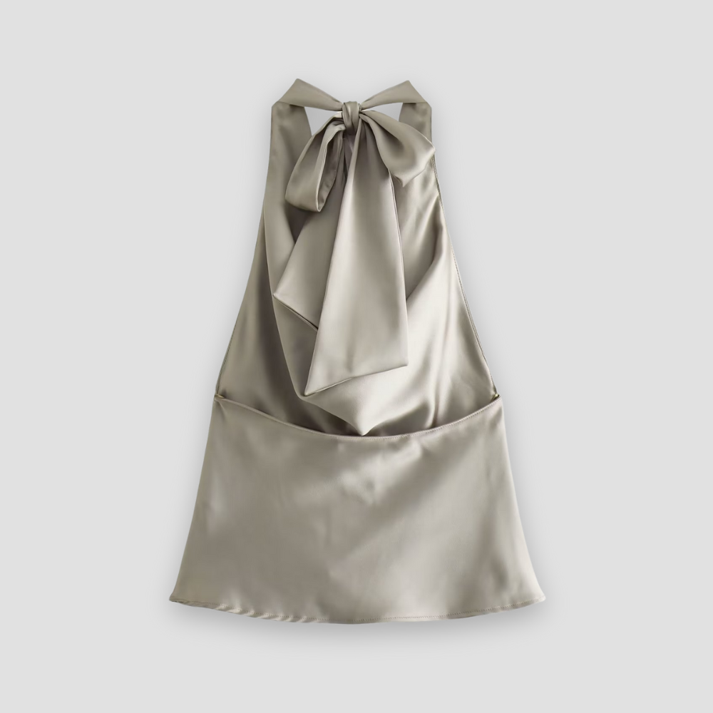 Elena | Draped Satin Tank Top - ginlerie 6