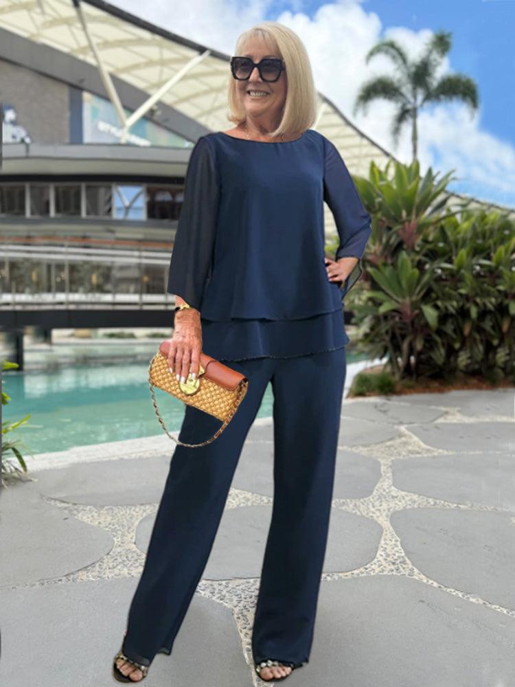 Elena | Elegant Two Piece Pants Set - ginlerie 1