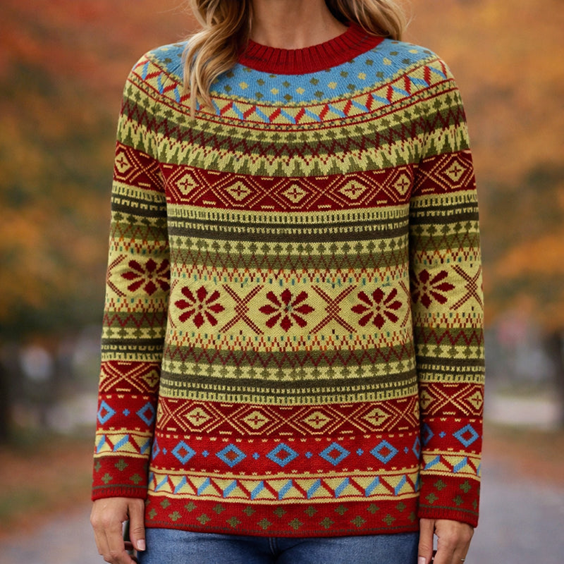 Elena | Fair Isle Knit Sweater - ginlerie 3