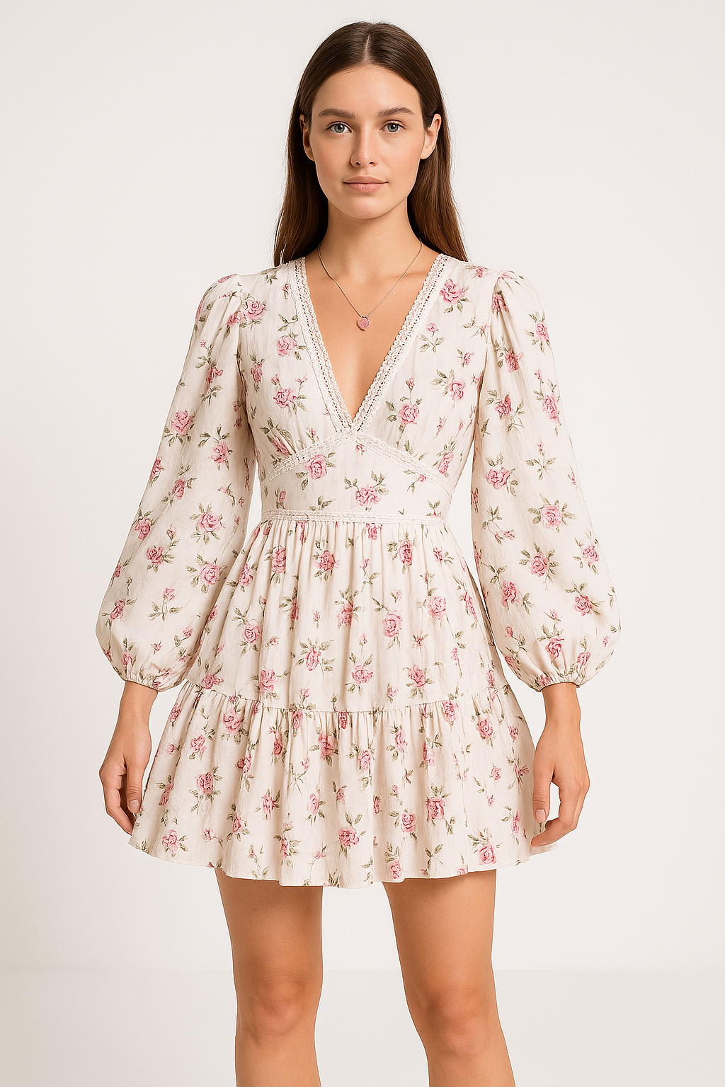 Elena | Floral Print A-Line Dress - ginlerie 0