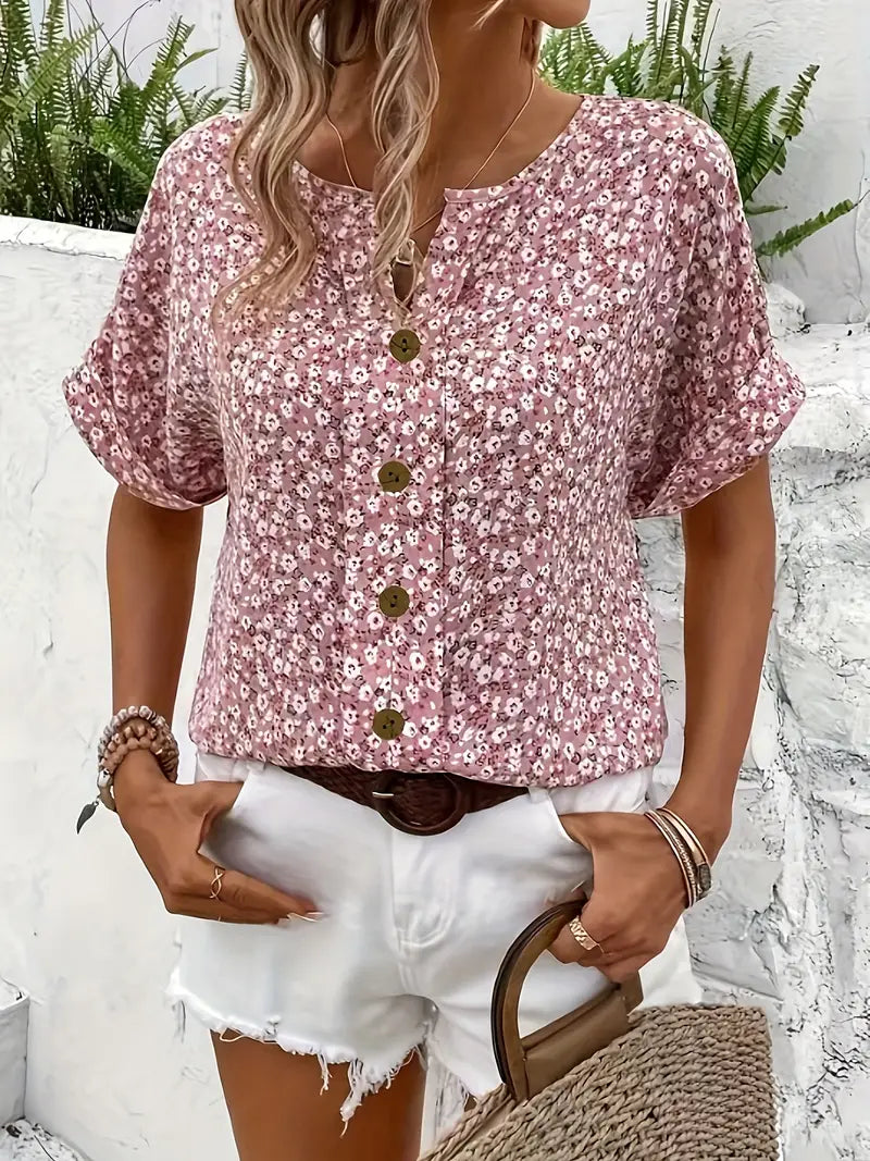 Elena | Floral Print Blouse - ginlerie 3