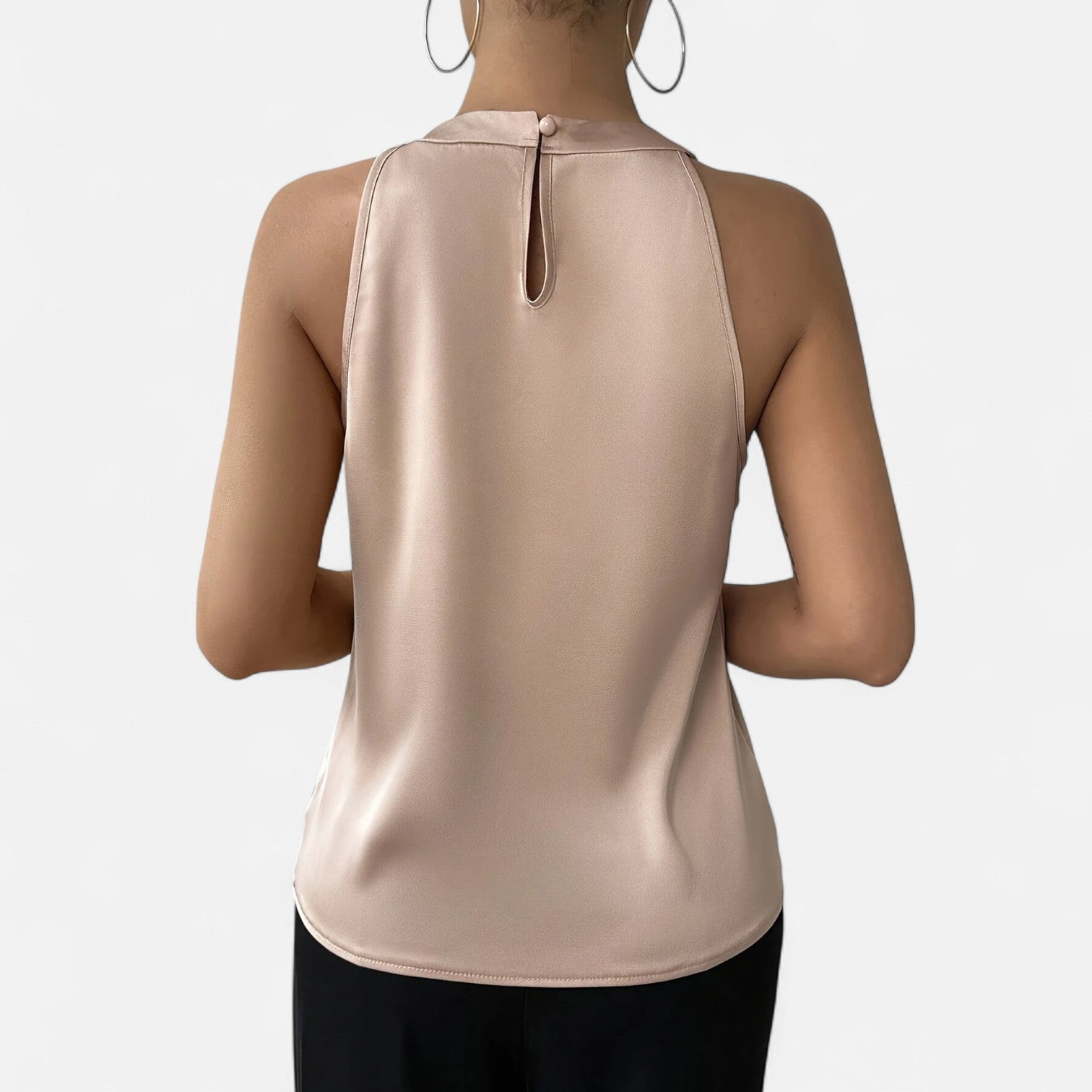 Elena | High Neck Satin Tank Top - ginlerie 6