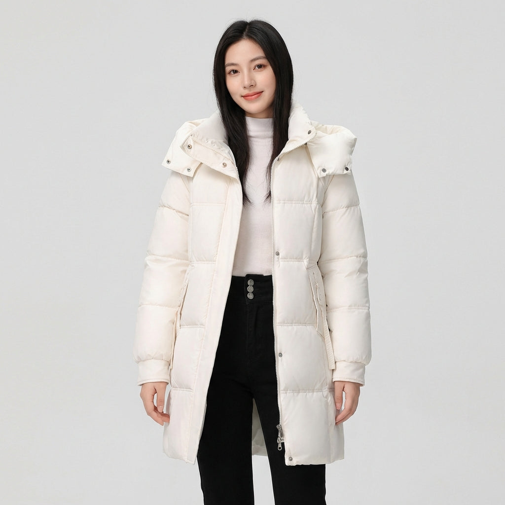 Elena | Hooded Long Puffer Coat - ginlerie 1