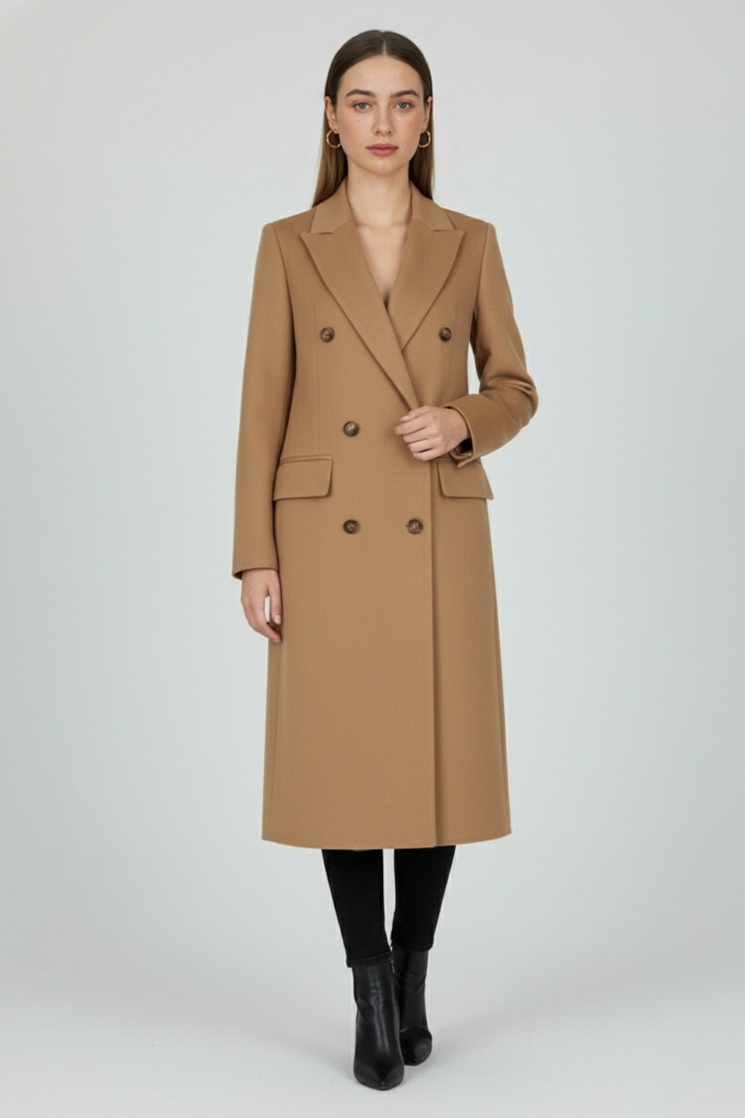 Elena | Khaki Winter Coat - ginlerie 2