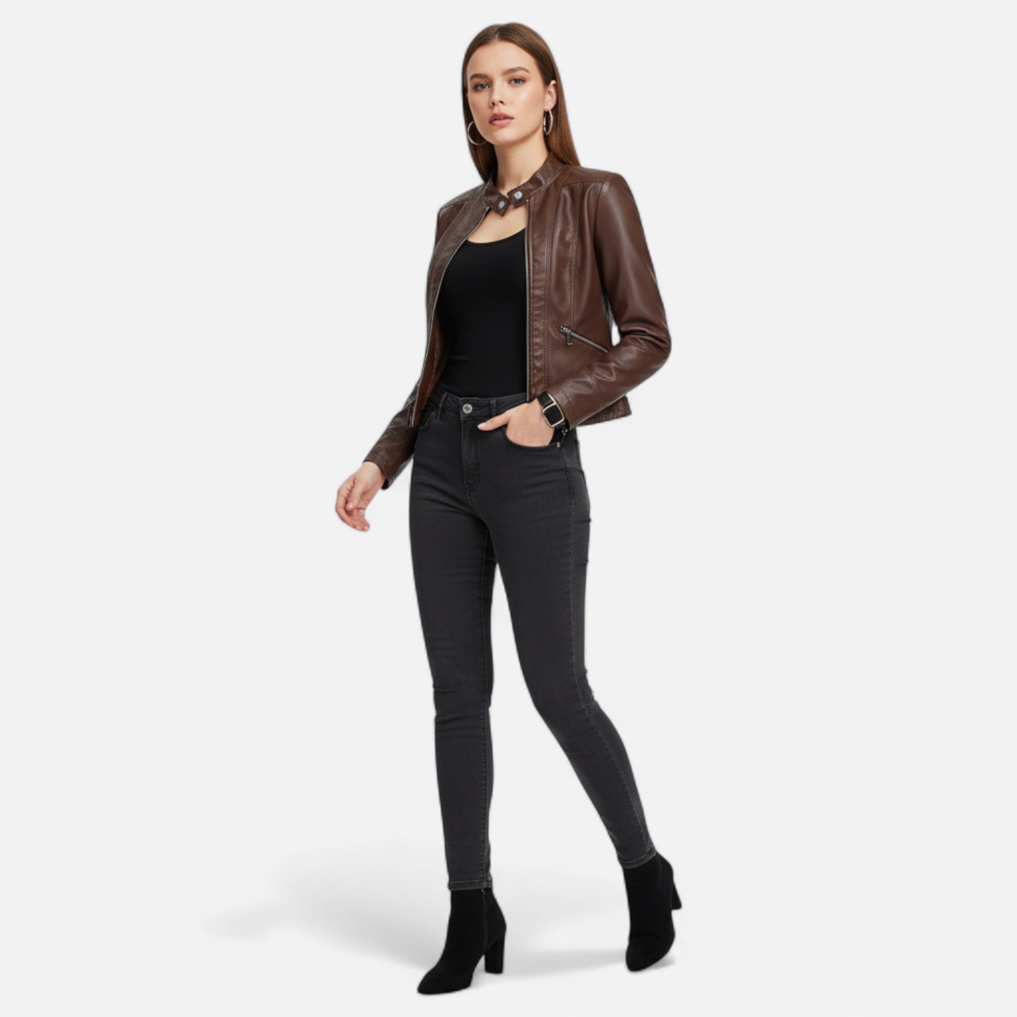 Elena | Leather Jacket Women - ginlerie 4