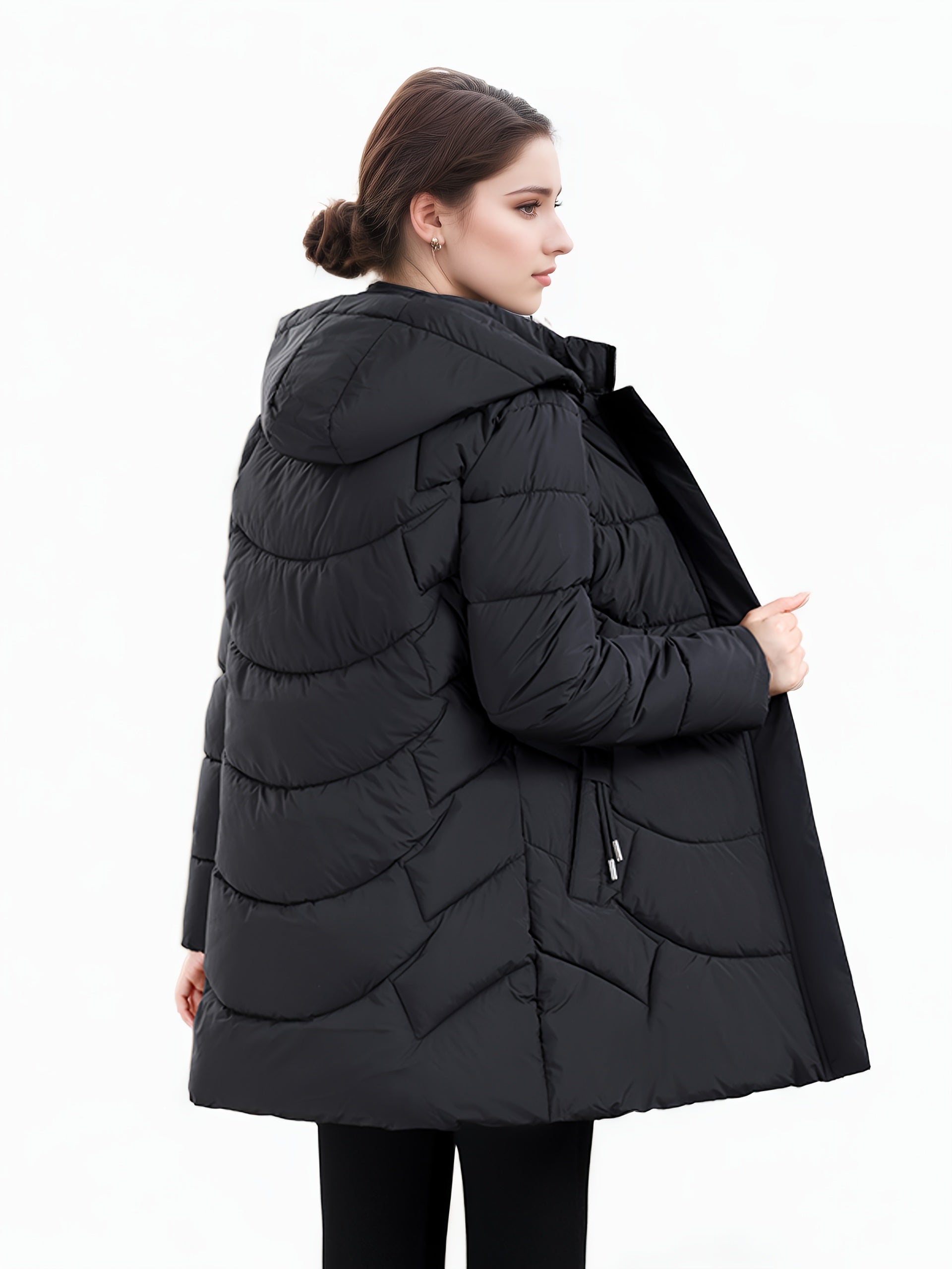 Elena | Long Hooded Puffer Coat - ginlerie 5