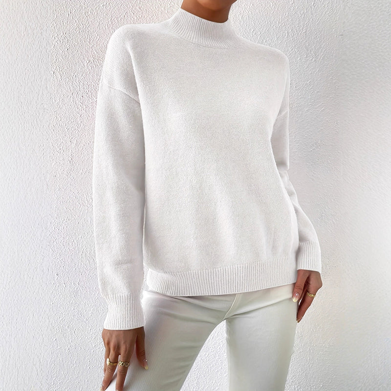 Elena | Mock Neck Knit Sweater - ginlerie 4