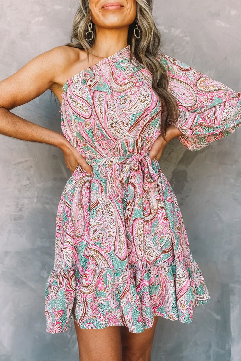 Elena | One-Shoulder Mini Dress - ginlerie 1