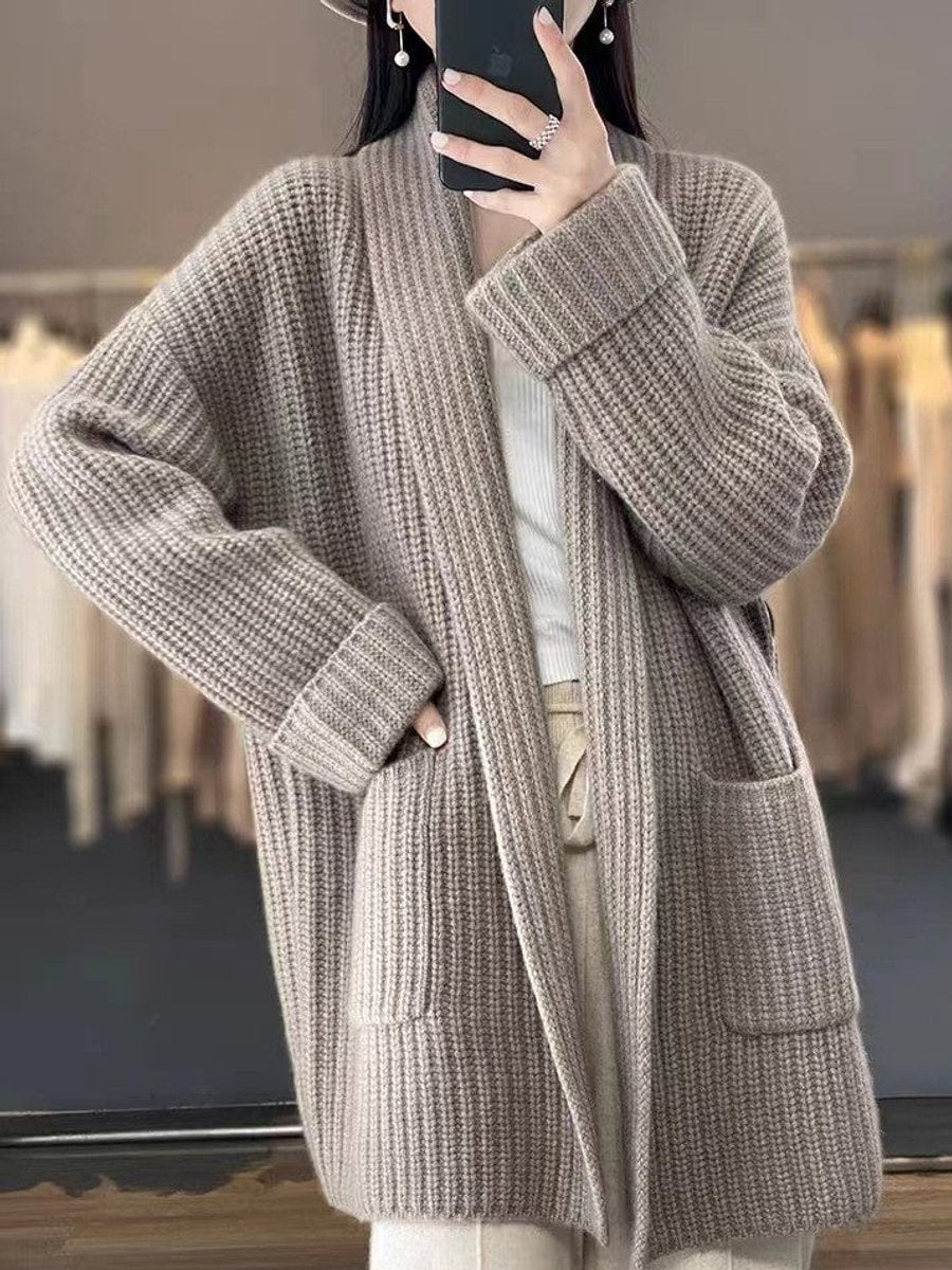 Elena | Oversized Knitted Cardigan Sweater - ginlerie 4