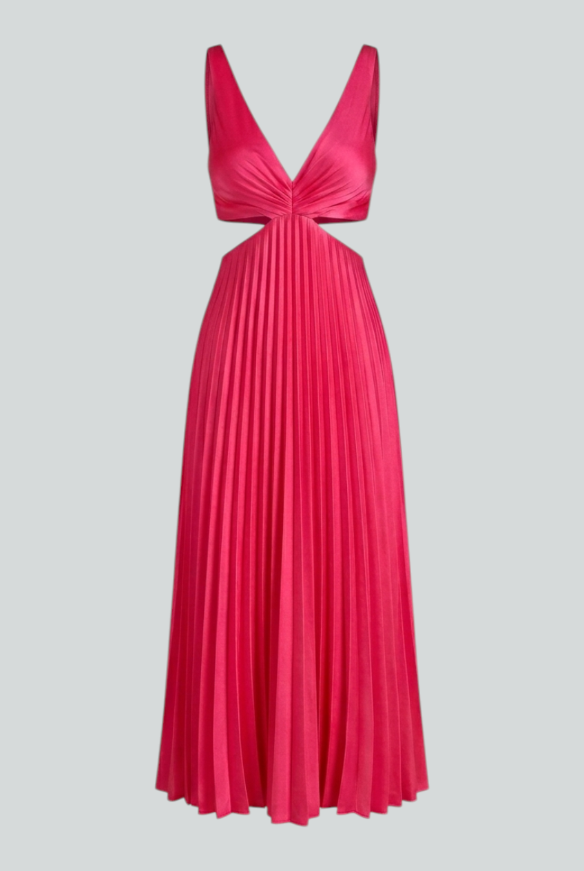 Elena | Pleated Maxi Dress - ginlerie 0