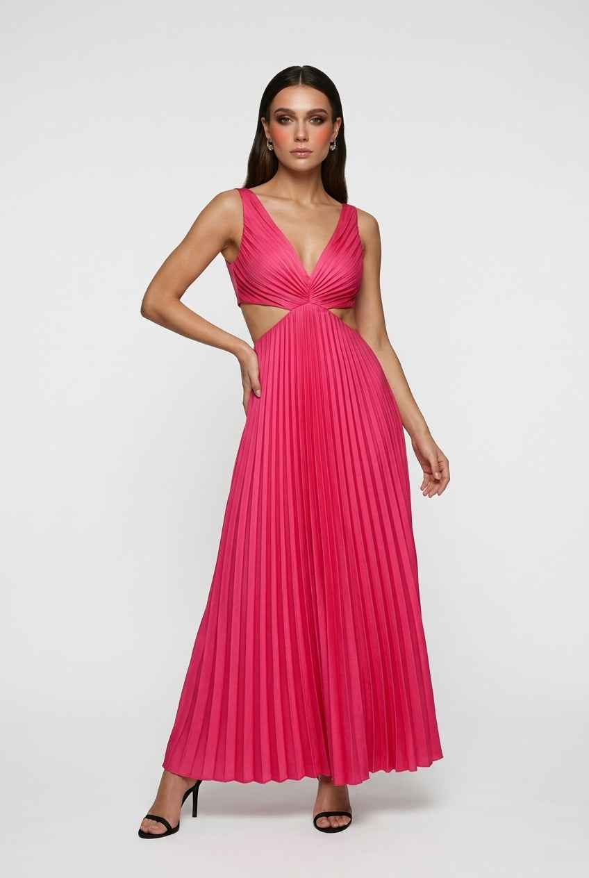 Elena | Pleated Maxi Dress - ginlerie 2