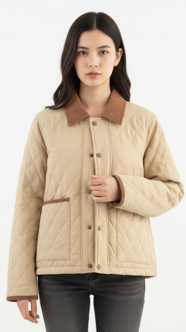 Elena | Quilted Cropped Jacket - ginlerie 0
