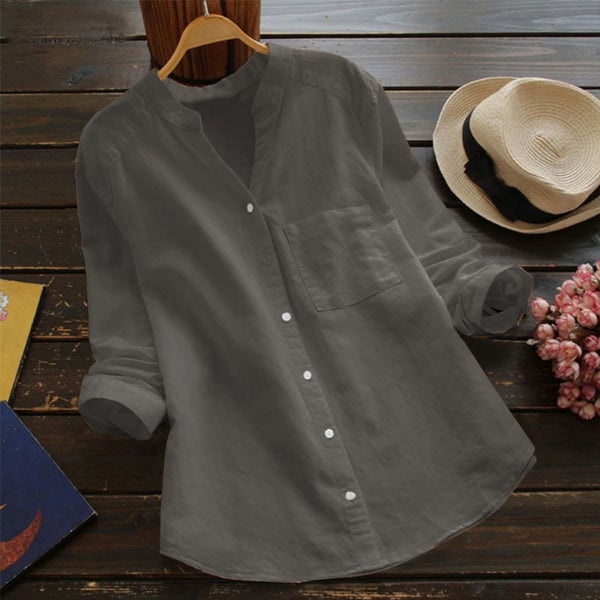 Elena | Relaxed Fit Short Sleeve Button Up Shirt - ginlerie 4