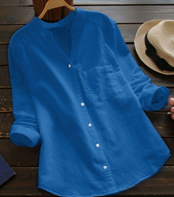 Elena | Relaxed Fit Short Sleeve Button Up Shirt - ginlerie 5