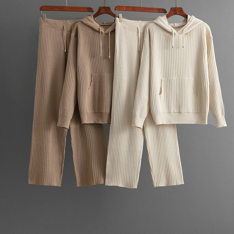 Elena | Ribbed Cotton Lounge Set - ginlerie 0