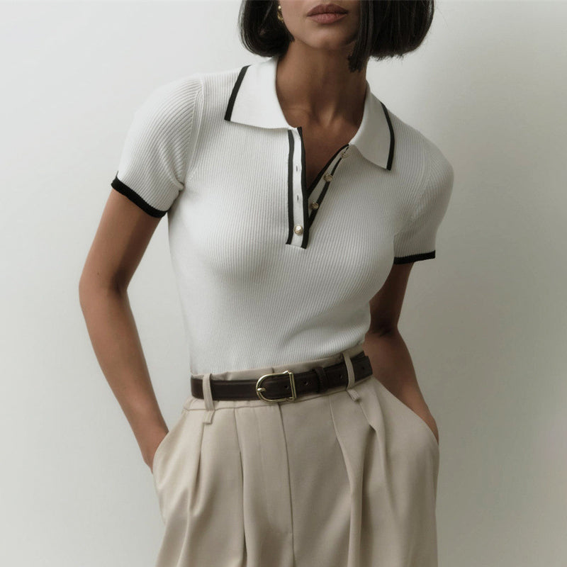 Elena | Ribbed Knit Top - ginlerie 0