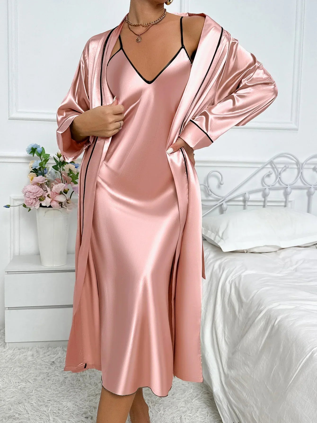 Elena | Silk Pajama Set - ginlerie 1